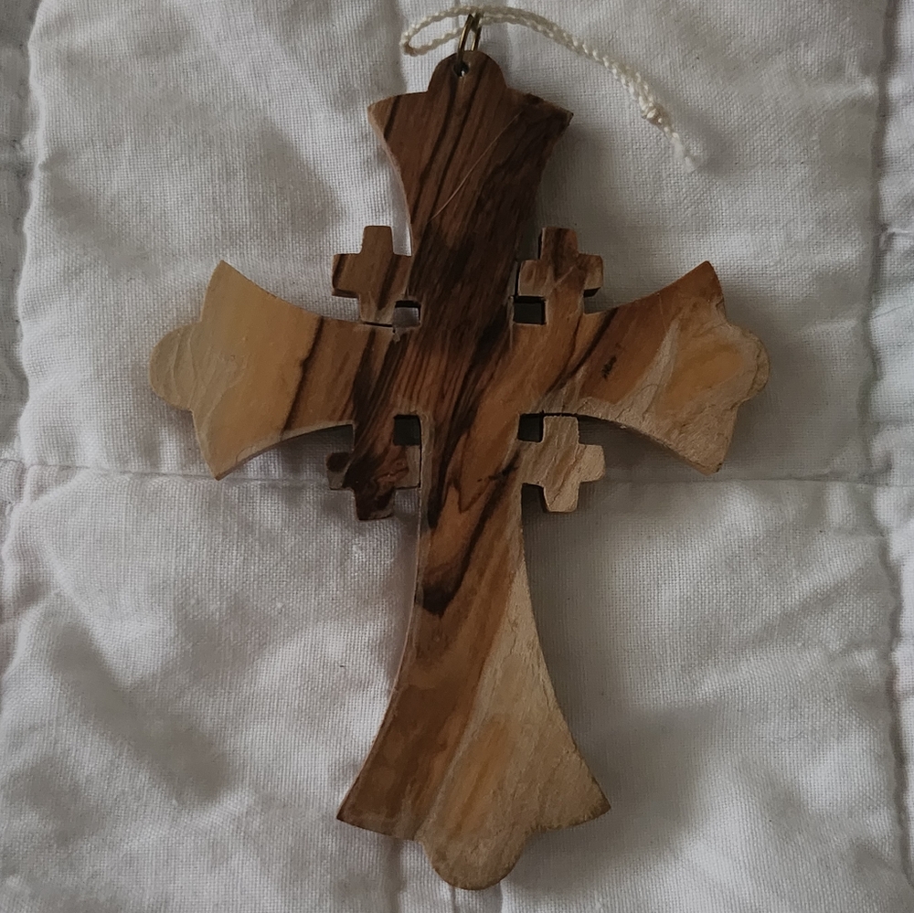 Olive Wood ✝️ Cross from Holy Land Jerusalem - Picture 5 of 6